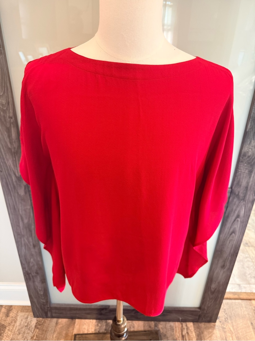 EILEEN FISHER 100% Silk Top Red Blouse Women’s Size Small